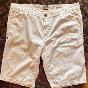 Boss white fine corduroy men’s shorts